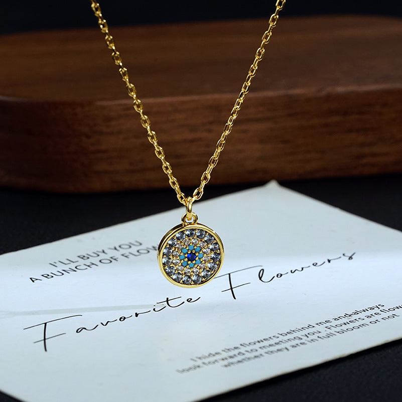 Round Crystal Pendant Necklace – product view 3