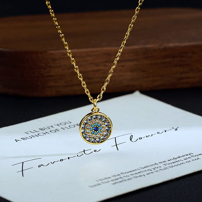 Round Crystal Pendant Necklace – product view 3