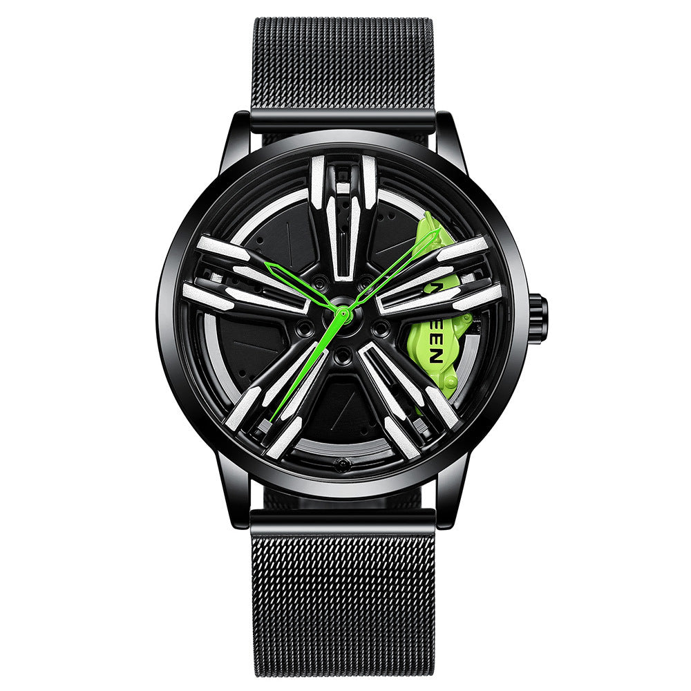 Rotating hub nightlight watch