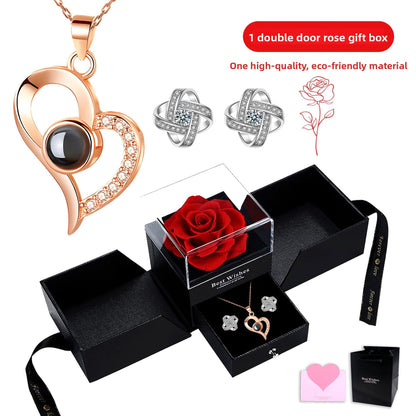 Heart Projection Necklace with Multilingual Message – product view 12