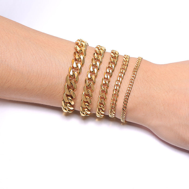 Men's Stainless Steel Cuban Chain Jewelry Set – product view 2