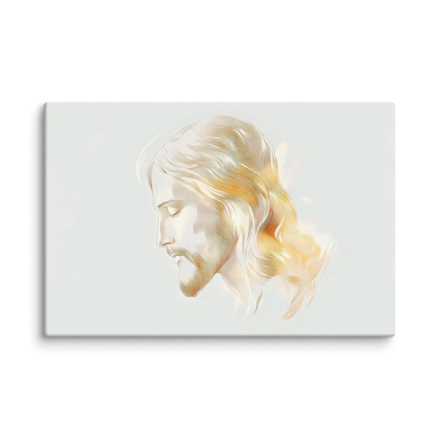 Serene Light Canvas - Minimalist Jesus Profile Wall Art